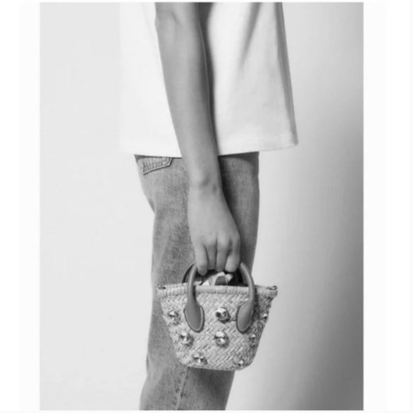 🔥🔥ZARA EMBELLISHED MINI BASKET BAG – Bloggers Favorite 🔥🔥 - Picture 12 of 14